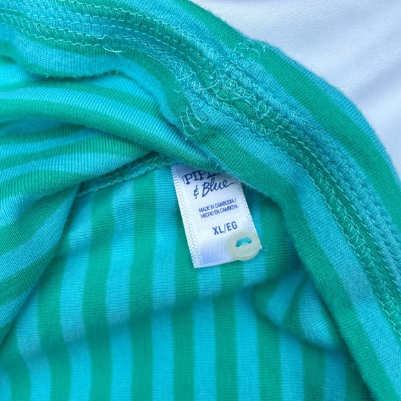 VTG Y2K Piper & Blue striped babydoll Bella cami tank top strappy Elena XL - Picture 7 of 7